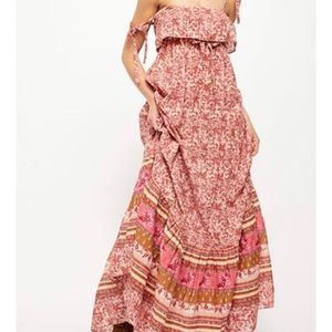 Free People Tangier Babydoll Maxi in Rose Combo